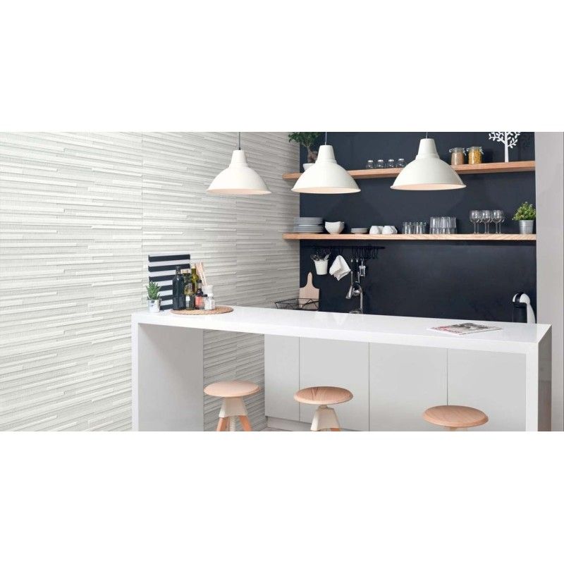 PURE WHITE 30X90 STRUCTURE BLOCK 3D SATIN - Marazzi M131 MARAZZI  - 1