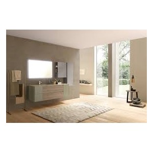 LIME 2.0 Badmoebel Zusammensetzung 214 Rovere Dogato Grigio + Laccato Verde polvere Opaco   AZZURRA