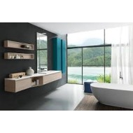LIME 2.0  Composizione 214 Rovere Dogato Grigio + Laccato Verde polvere Opaco  Mobile Bagno AZZURRA