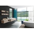 LIME 2.0  Composizione 214 Rovere Dogato Grigio + Laccato Verde polvere Opaco  Mobile Bagno AZZURRA