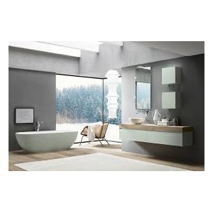 LIME 2.0  Armoire de Toilette  Composition 214 Rovere Dogato Grigio + Laccato Verde polvere Opaco  AZZURRA 