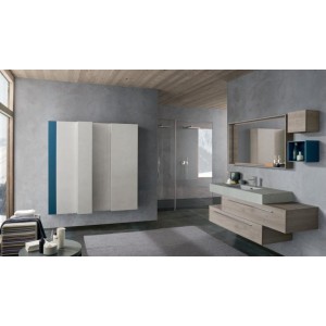 LIME   Composizione 017 Calce Grigio + Rovere Dogato Grigio + Cemento Cenere  Mobile Bagno AZZURRA AZZURRA GROUP - 1