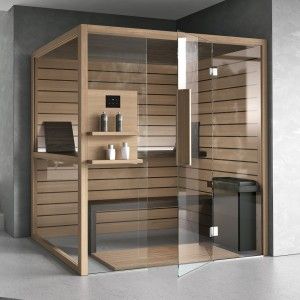 KALIKA Sauna 160X120XH.215 Angle / mur CEDRO+FRASSINO - Hafro - Geromin