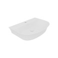 GSG FLUT Lavabo bordo fino 65x48 monoforo (senza foro, tre fori su  richiesta). Kit di fissaggio incluso