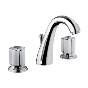 FLEUR BLANC Waschbeckenarmatur 3 Loch mit Ablaufgarnitur 1.1/4&quot; Chrome  Bongio 11501