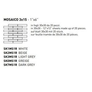 FLOW GREIGE 3X15 MOSAICO 30X30 - COEM SK0MS1R COEM - 1