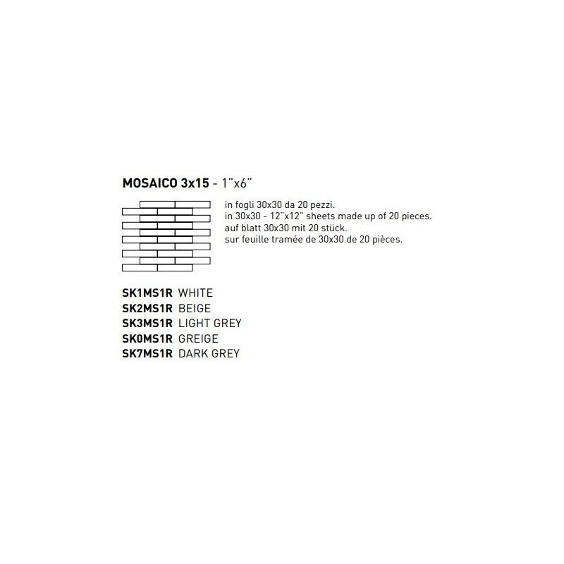 FLOW BEIGE 3X15 MOSAICO 30X30 - COEM SK2MS1R COEM - 1