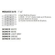 FLOW DARK GREY 3X15 MOSAICO 30X30 - COEM SK7MS1R COEM - 1