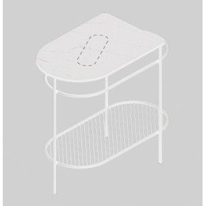 ARTCERAM  FLAIR  STRUCTURE 85X46  H 75,5 BIANCO MATT MARMO CARRARA BIANCO