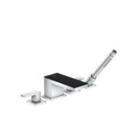 AXOR MyEdition Set de finition Melangeur 4 trous sur bord de baignoire chrome/verre noir AX 47430600 HANSGROHE - 1