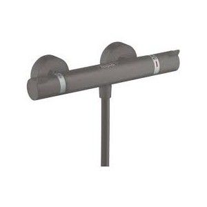 Ecostat - Mitigeur thermostatique de douche externe - noir chrome brosse AX 13116340 HANSGROHE - 1