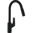 Focus - Single lever kitchen mixer 240 with pull-out spray  - matt black HG 31815670 HANSGROHE - 1
