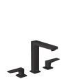 Metropol - Melangeur de lavabo 3 trous  160 poignee manette avec bonde Push-Open- noir matt HANSGROHE  32515670 HANSGROHE - 1