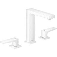 Metropol - Melangeur de lavabo 3 trous  160 poignee manette avec bonde Push-Open- Blanc matt HANSGROHE  32515700 HANSGROHE - 1
