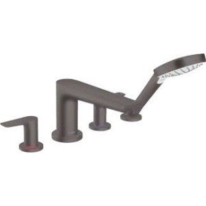 Talis E - Set de finition Melangeur 4 trous sur bord de baignoire - noir chrome brosse HG 71748340 HANSGROHE - 1