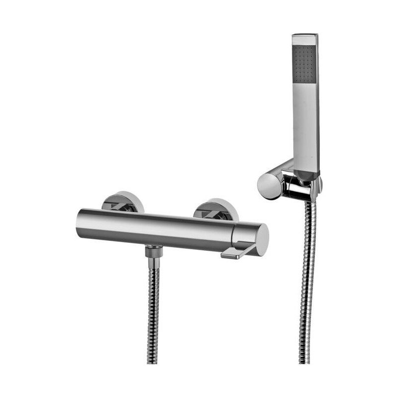 Rock Mélangeur de douche avec support mural articulé en ABS avec douche et tuyau Paffoni RO 168DCR RUBINETTERIA PAFFONI - 1