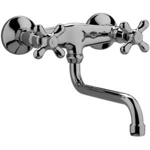 Iris - Viola Groupe de robinet d'évier mural avec canon pivotant Cromo -  Paffoni IRV 161CR RUBINETTERIA PAFFONI - 1