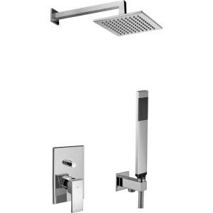 Shower Set solution Cromato with stainless steel plate -  Paffoni KIT LES015CR RUBINETTERIA PAFFONI - 1