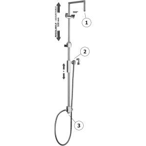 Colonnes de douche réglables SYNCRO TOP Cromo -  Paffoni ZCOL 615CRX RUBINETTERIA PAFFONI - 1