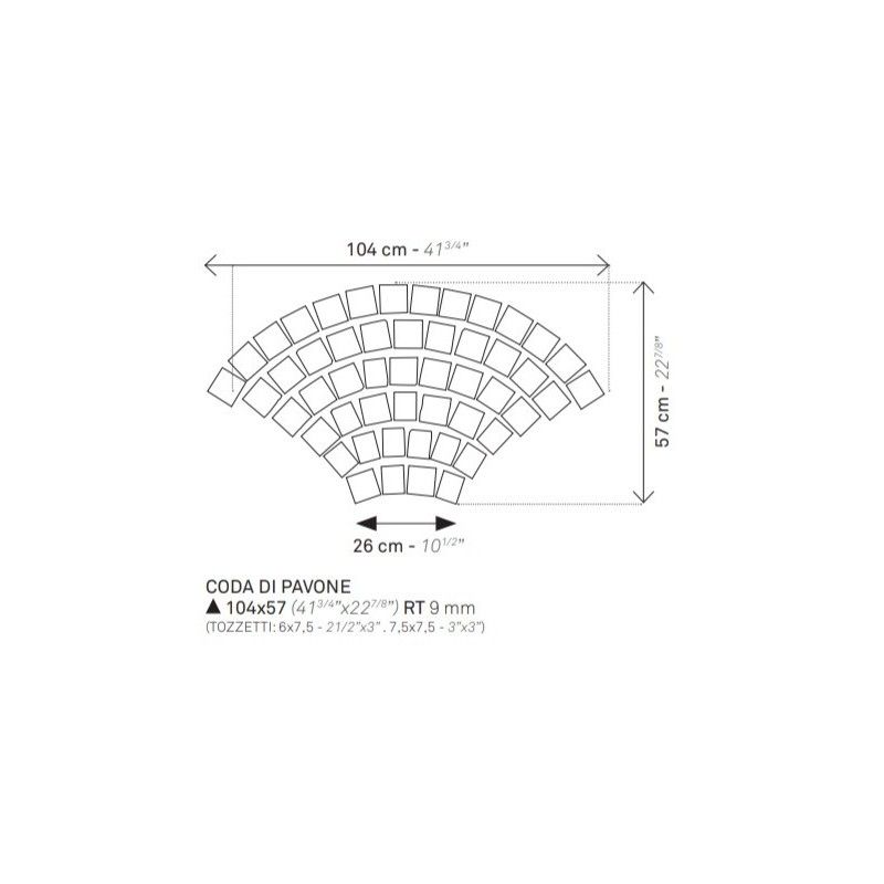 PERCORSI SMART LAVIS Coda di Pavone EVO 104X57 DEK - S6c4 Ceramiche Keope