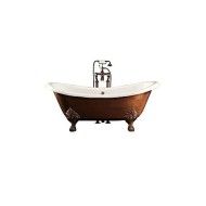 Chérie Copper Effect Cast iron Bathtub without Tap holes 168,5LxH68xD76 with feet Flora DEVON&DEVON - 1