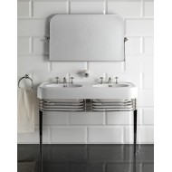 Wide Blues Console for double Basin Wide Blues L124,5xH87,5xD56,5 with legs finish in Chrome DEVON&DEVON - 1