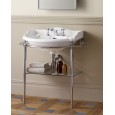 Boston Console for Basin Oxford with Towel Rail and glass shelf L81xH88,6xD50 with legs finish in Chrome DEVON&DEVON - 1