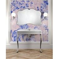 Colette Console with Top in White Ceramic and metallic Legs Chrome L109xH95xD57 DEVON&DEVON - 1