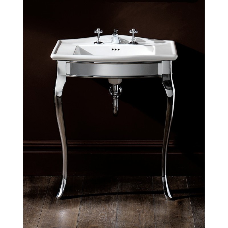 Lady Consolle per lavabo Westminster  semi-incasso L69,5xH87xD50 con finitura gambe Cromo DEVON&DEVON - 1