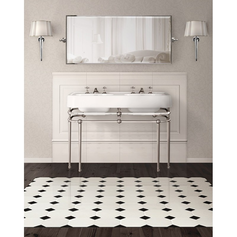 Crystal Memphis Console pour Lavabo Double wide L124,5xH88,3xD56,5 avec finition pattes Chrome DEVON&DEVON - 1