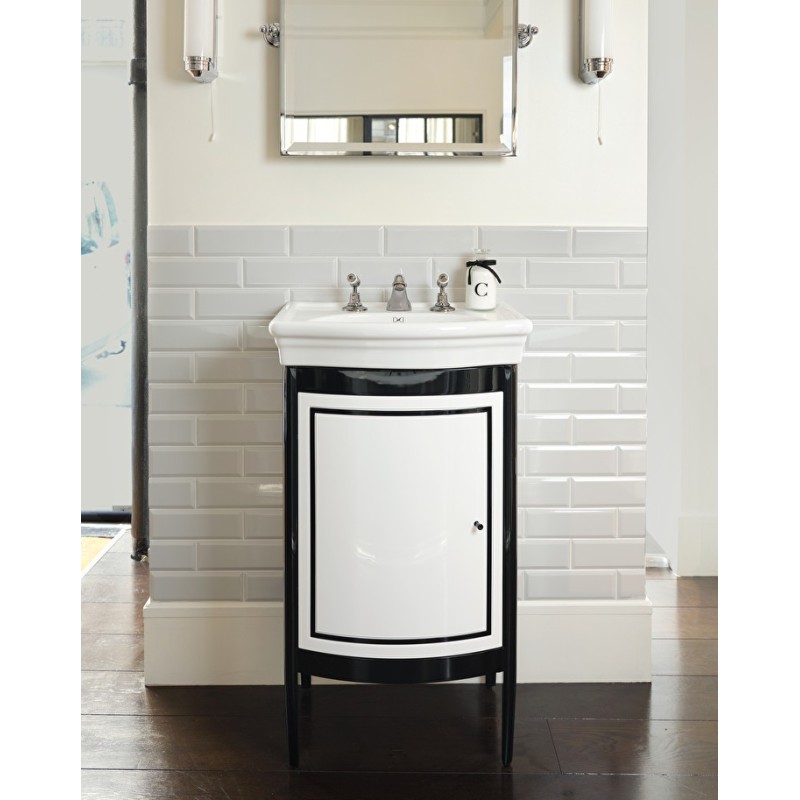Harry Junior Meuble Porte Lavabo en Bois Laque pour Lavabo New Etoile  L53xH92xD40 avec laque Deep Black DEVON&DEVON - 1