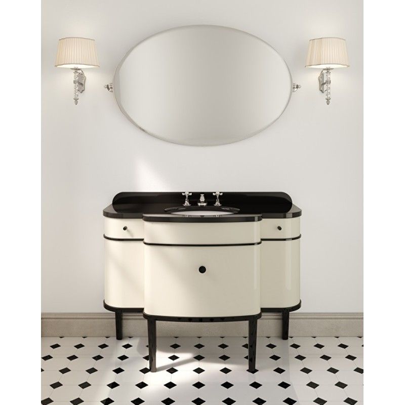 Music Meuble Porte Lavabo laque avec Plan en Marbre Granit Noir Absolu L120,5xH96,8xD56 DEVON&DEVON - 1