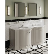 Regent Waschtisch mit Platte in Weisser Carrara Marmor L191,3xH94xD67 mit Lack Off White DEVON&DEVON - 1