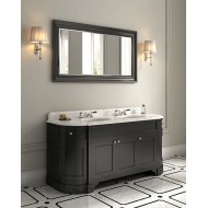 Double Season Vanity Unit With Top in White Carrara Marbre L180xH94xD61,2 with lacquer Dark Grey DEVON&DEVON - 1