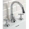 Austin Robinetterie pour Lavabo 3 trous avec tirette et Bec verseur haut - Chrome DEVON&DEVON - 1