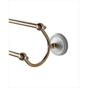 Dorothy Asta porta asciugamano doppio L60xH13,4xD16,5 con finitura Oro Chiaro DEVON&DEVON - 1