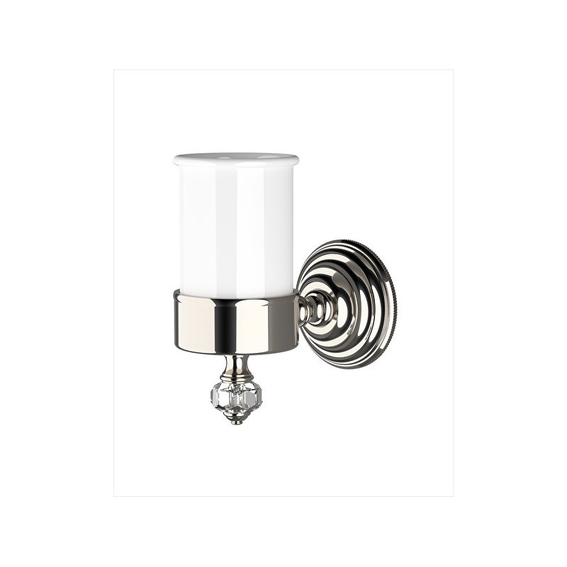 Gemstone Porta spazzolino con bicchiere in ceramica L7,5xH14,8xD13 con finitura Nickel Lucido DEVON&DEVON - 1