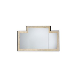 Frame Mirrors Vogue 2 Black glossy lacquered mirror L130xH77xD2 with internal frame in "antiqued aluminum leaf" DEVON&DEVON - 1