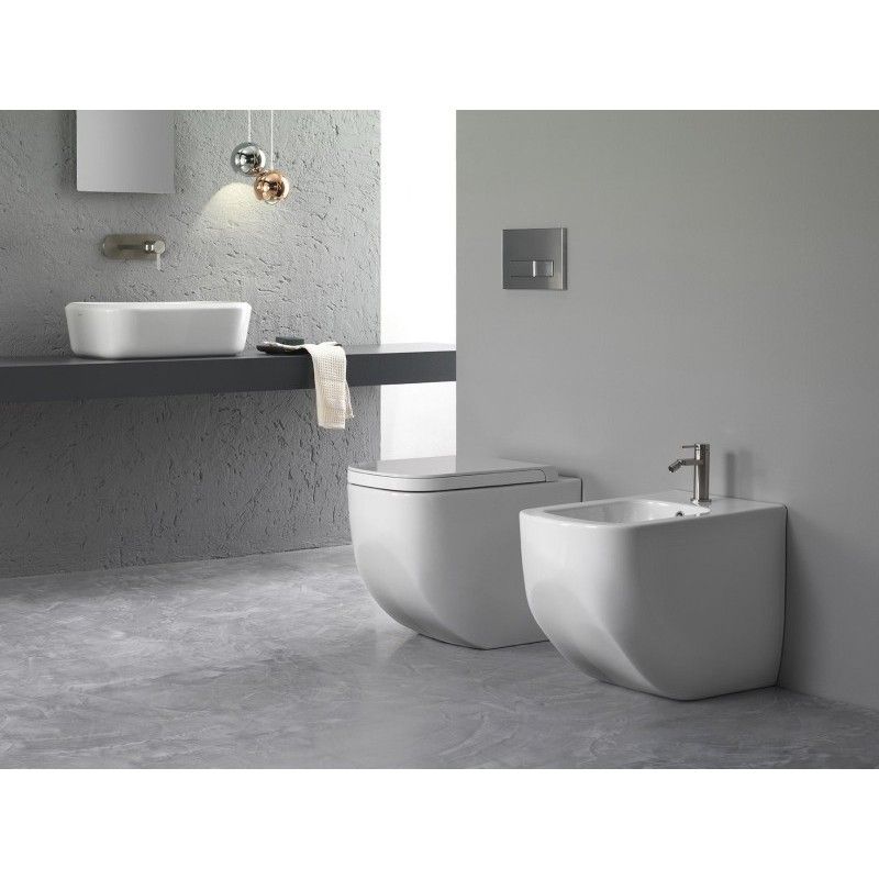 NEXT Bidet AM BODE 1 Loch OHNE SEITLICHE LOECHER PURE FIX  SCHWARZ MATT   360x560 Hatria 