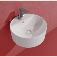 WALL-HUNG WASHBASIN 42 TWIN SET SLIM WHITE SINGLE HOLE  - Ceramica Flaminia 
