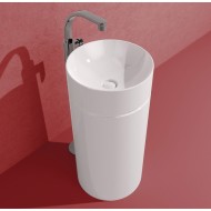 MONOTWIN SLIM WHITE  FREESTANDING COLUMN WASHBASIN - Ceramica Flaminia 
