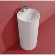 MONOTWIN SLIM WHITE WALL-MOUNTED ONE HOLE COLUMN WASHBASIN - Ceramica Flaminia 