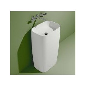 DRAPEAU LAVABO MURAL À COLONNE MONOFLAG BLANC - Ceramica Flaminia 