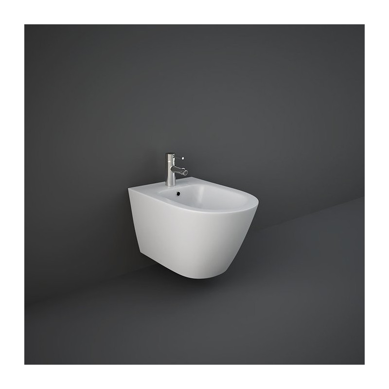 Matt White single hole wall hung bidet 52x36x32 cm FEELING  Rak Ceramics
