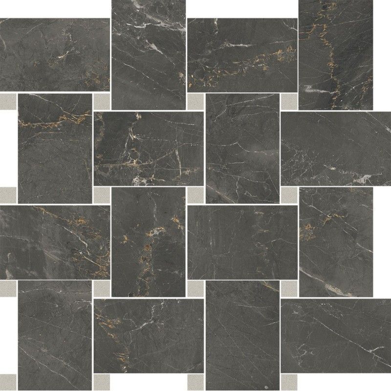Sybil Contrasti Black Poli avec Tozz. Piombo Mosaique  30x30 - Cerdomus 84496 CERDOMUS - 1