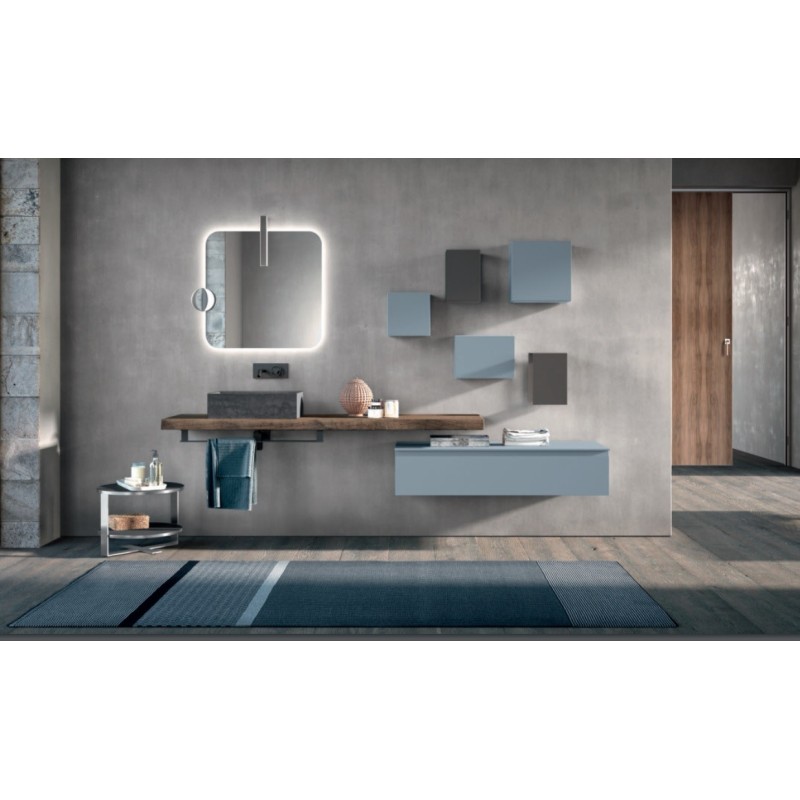 Badezimmerschrank Komposition JEY 180cm Rovere Corteccia Fumo - AZZURRA  Arredobagno AZZURRA GROUP - 1
