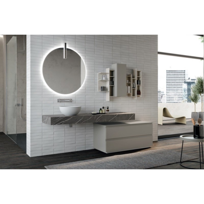 Bathroom cabinet Composition JEY 180cm Pulpis scuro - AZZURRA  Arredobagno AZZURRA GROUP - 1