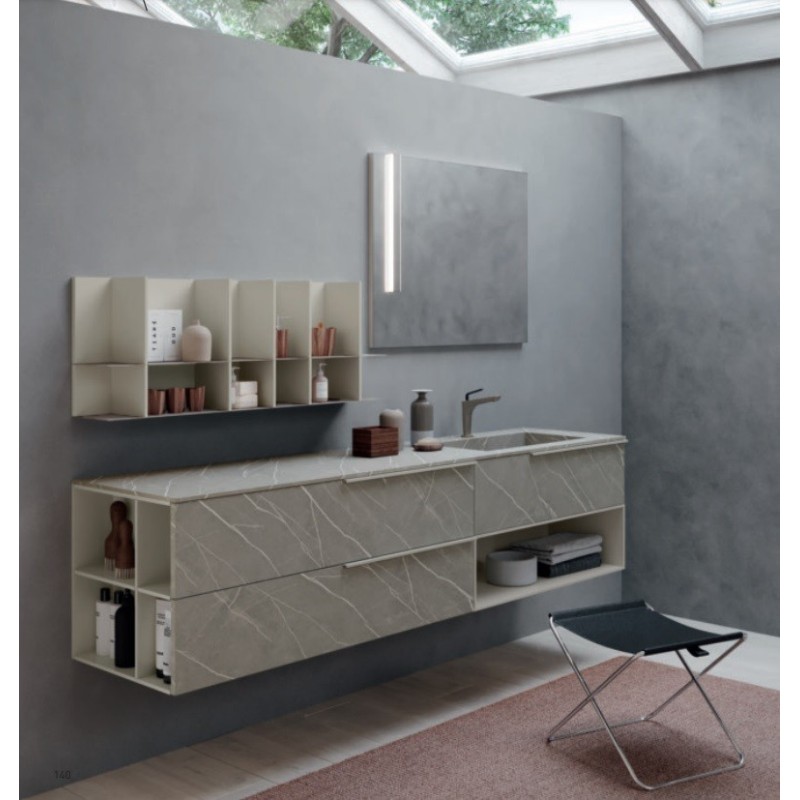 Bathroom cabinet Composition LIME 1.0 90cm Pulpis chiaro - AZZURRA  Arredobagno AZZURRA GROUP - 1
