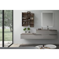 Bathroom cabinet Composition LIME 1.0 120cm Nobilitato Pietra Piasentina Grigio chiaro - AZZURRA  Arredobagno AZZURRA GROUP - 1