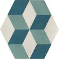 TERRA.ART CUBO OCEANO/CIELO Hexagon  25x21,6 -Marca Corona  I409 CERAMICHE MARCA CORONA  - 1